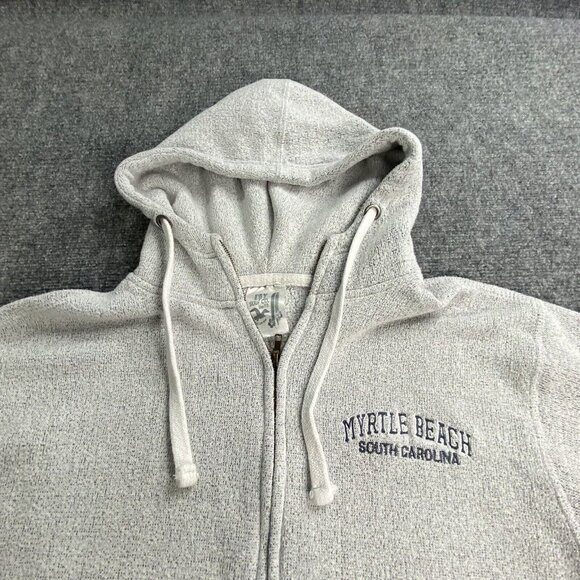 Myrtle Beach SC Jacket Adult‎ Medium Full Zip Hoodie Gray Esy Surf Co souvenir - Picture 3 of 11